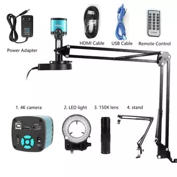 Yizhan 1080P 4K промышленный микроскоп HDMI USB-C видеомикроскоп 2K VGA 150X зум для паяния запасов в Бразилии, США, ЕС, Мексике