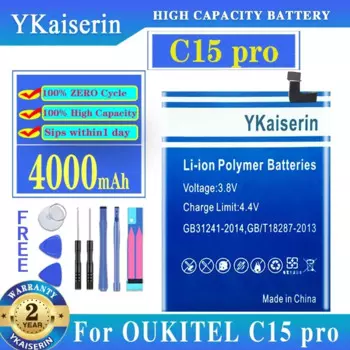 YKaiserin аккумулятор большой емкости C 15 Pro 4000 мАч для Oukitel C15 Pro C15Pro Batteria + бесплатные инструменты