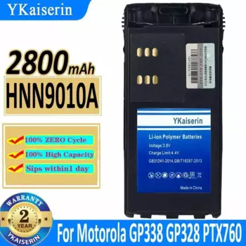 YKaiserin для Motorola Walkie Talkie GP328 GP340 Взрывозащищенный аккумулятор GP338 PTX760 Универсальный аккумулятор HNN9010A Аккумулятор 2800 мАч
