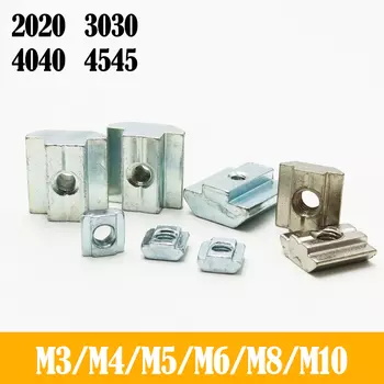 YMAX Т-образные квадратные гайки M3 M4 M5 M6 M8 M10 для алюминиевых профилей 20 30 40 45