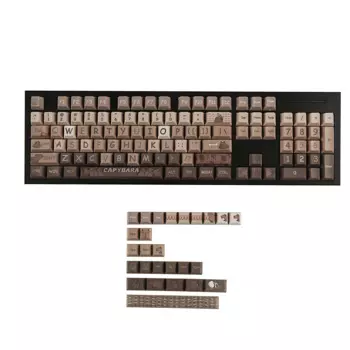 YMDK Cherry профиль Kapibala 5 боковая верхняя краска Sub Толстая клавиатура PBT Coffee колпачок для MX механическая клавиатура 61 68 84 87 96 104 108