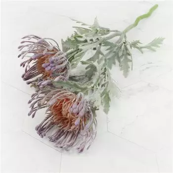 YO CHO Флокированные искусственные цветы Leucospermum белые