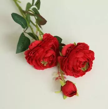 YO CHO Искусственные белые розовые пионы 3 штуки