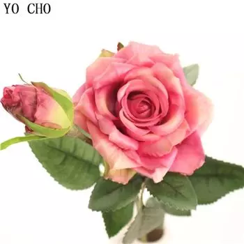 YO CHO Искусственные розы из шелка 5 штук