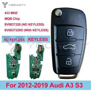 Дистанционный флип-ключ yocпластика 8V0837220D 8V0837220, смарт-ключ MQB 48 чип 434 МГц для AUDI A3 S3 2012 2013 2014 2015 2016 2017 2019