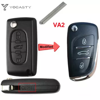 YOCASTY модифицированный откидной чехол для удаленного ключа автомобиля для Citroen C2 C3 C4 C5 Berlingo для Peugeot 207 307 308 407 607 HU83 VA2