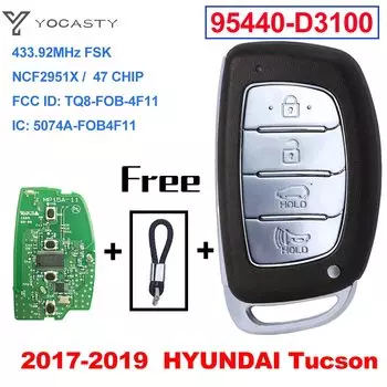 Yocпластика 95440-D3100 TQ8-FOB-4F11 безключевой смарт-ключ для автомобиля 433,92 МГц FSK NCF2971X 47 чип для 2017 2018 2019 Hyundai Tucson