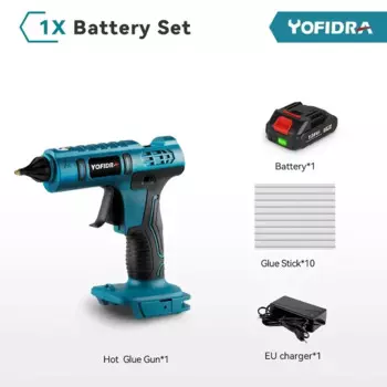 Yofidra Синий Высокотемпературный Пистолет для Горячего Клея 100 Вт для Аккумулятора Makita 18 В