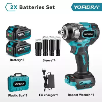 YOFIDRA Бесщеточный ударный гайковерт 1200 Нм 1/2", 5 передач