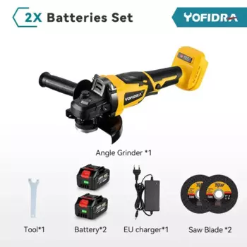 Yofidra Бесщеточная угловая шлифовальная машина 125 мм 18 В