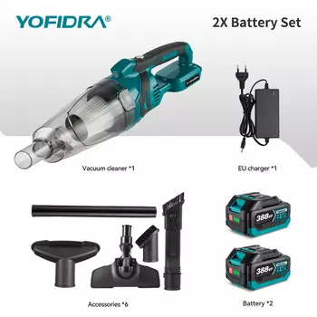 Yofidra 1500 Вт беспроводной ручной электрический пылесос перезаряжаемый инструмент для чистки домашнего автомобиля шерсть домашних животных для батареи 21 В 18 В