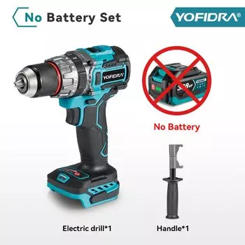 YOFIDRA 700 Нм Бесщеточная электрическая ударная дрель 13 мм Аккумуляторная отвертка DIY Ледокол Электроинструмент для батареи 21 В 18 В