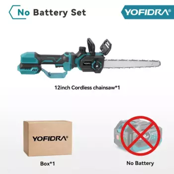 YOFIDRA Бесщеточная 12-дюймовая электрическая бензопила с телескопической стойкой, 7000 Вт, пила для ветвей, садовый инструмент для обрезки батареи 18 В-21 В