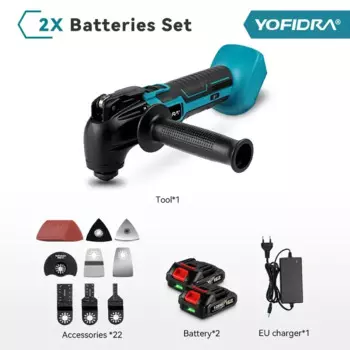 Yofidra осциллирующий многофункциональный инструмент, электрическая пила, триммер, лопата, режущий станок для 21 В, 18 В, аккумулятор, деревообрабатывающий инструмент