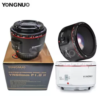 YONGNUO YN50mm F1.8 II яркая Большая диафрагма AF MF 50 мм стандартный основной объектив с автофокусом EF металлическое Крепление для цифровой зеркальной камеры Canon