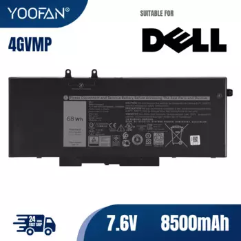 YOOFAN 4gvmp 7,6 V 68Wh Аккумулятор для ноутбука Dell Latitude 5400 5410 5500 Precision 3540 3550 Inspiron 7590 2-в-1