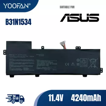 YOOFAN B31N1534 Аккумулятор для ноутбука ASUS Zenbook UX510 UX510UW UX510UX Series 3ICP7/60/80 0B200-02030000 11,4 V 48WH