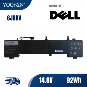 YOOFAN Новый 6jhdv 5046J Аккумулятор для ноутбука Dell Alienware 17 R2 R3 ANW17-2136SLV P43F AW17R3-4175SLV 92Wh