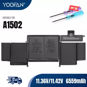 YOOFAN Новый A1582 Аккумулятор для ноутбука 11,42 в 6559 мАч для Apple MacBook Pro 13 "Retina A1502 2015 год 500 + циклов с инструментами