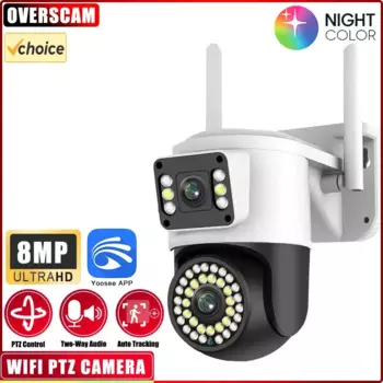 YOOSEE Wifi 8MP 4K наружные IP-камеры видеонаблюдения с двойным объективом