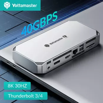 Док-станция Yottamaster Thunderbolt 4, 40 Гбит/с, 85 Вт, 10 ГБ, SD/TF