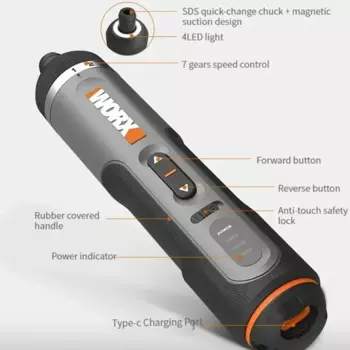 Youpin Worx умные беспроводные электрические отвертки 4 В, Наборы отверток, USB перезаряжаемая ручка, 30 Бит, наборы инструментов