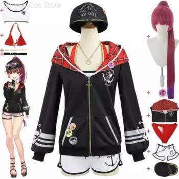 YouTuber VTuber Hololive Fantasy Houshou Marine BBA косплей костюм парик Аниме Сексуальная женская форма Купальник костюм на Хэллоуин