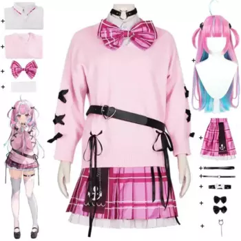 YouTuber VTuber Hololive Minato Аква дБ косплей костюм парик искусственная рубашка юбка JK униформа для карнавала женский костюм
