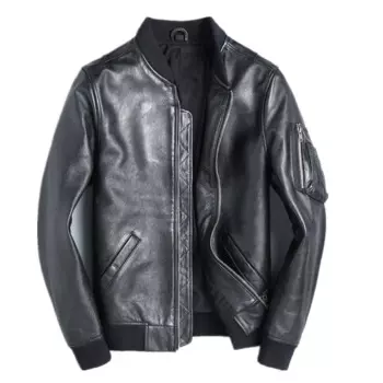 YR!Бесплатная доставка.оптовые продажи.Совершенно новая классическая кожаная куртка ВВС Ма-1. Качественный черный бомбер из воловьей кожи.мужская повседневная куртка