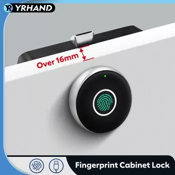 YRHAND Черный биометрический замок для шкафа отпечатков пальцев