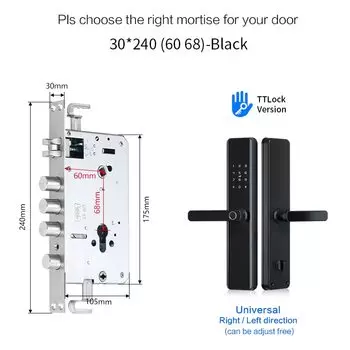 YRHAND Умный водонепроницаемый замок черный