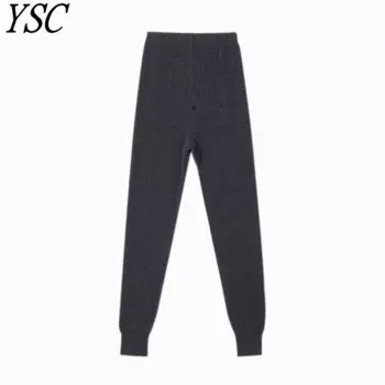 YSC, новый стиль, мужские трикотажные кашемировые смешивание шерсти штаны, стиль ямы, Утолщенные, эластичные, теплые, в полоску, с рисунком