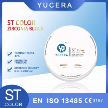 Yucera STC 98 мм C2, стоматологический керамический блок с предварительно зашитым цирконием для цифровой лаборатории Cad Cam, цирконий