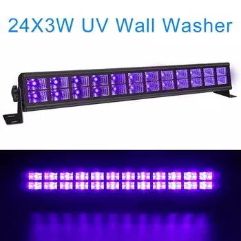 Yuer двухрядная ультрафиолетовая лампа для сцены 72 Вт 24 светодиода