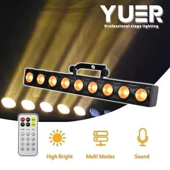 Yuer Сценический светодиодный светильник золотой бар 9x12 Вт