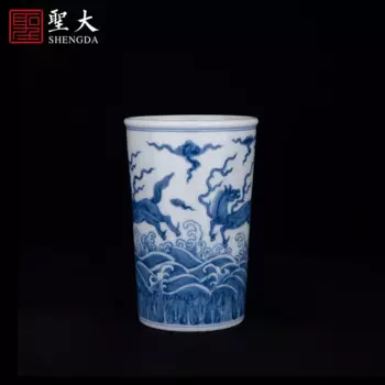 Yuhe King чайная чашка Керамическая ручная роспись синий и белый Yunlong grain Кола чашка Цзиндэчжэнь все ручные чайные наборы Личная чашка