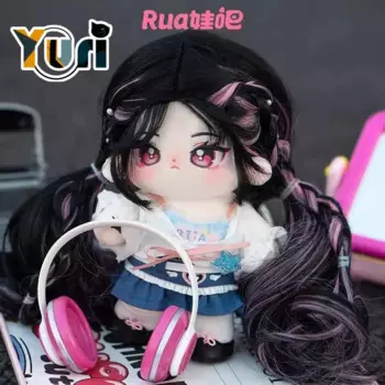 Yuri Lolita Черный Синий Мягкий Шелковый парик Девушка плюшевая 20 см Кукла тело игрушка искусственная юбка игра косплей аниме сумка аксессуары Милая C Street