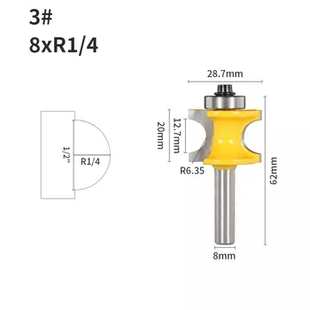 YUSUN 8 мм хвостовик бычий нос радиус Бит маршрутизатор деревообрабатывающий Фрезерный резак для деревообрабатывающих инструментов