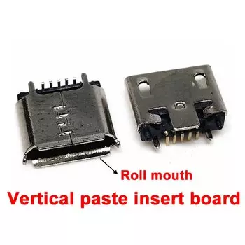 YUXI 10 шт. Micro USB 5-контактный разъем 180 градусов телефон