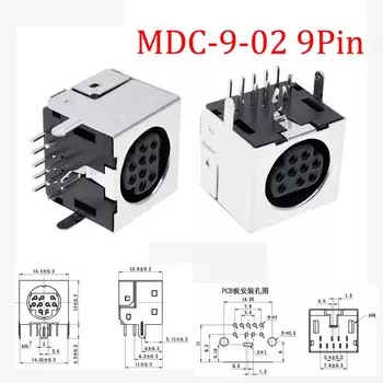 YuXi MDC-9-02 Мини DIN 9-контактный разъем