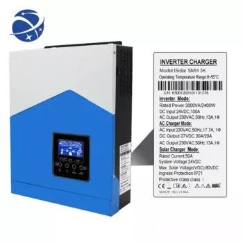 YYHC силовой солнечный инвертор 3KVA 24V 220V Гибридный инвертор Чистая Синусоидальная волна встроенный 50A PWM солнечный контроллер заряда зарядное устройство