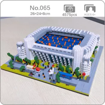 YZ065 всемирно известный клуб Реал Мадрид футбольное поле стадион кирпичи 3D модель Мини Алмазный конструктор игрушки для детей без коробки