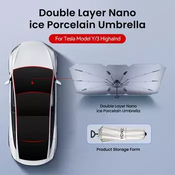 YZ для Tesla Model 3 Y highland 2025 автомобильный зонт от солнца складной передний солнцезащитный крем теплоизоляционный передний зонтик автомобильные аксессуары