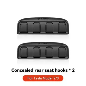 YZ для Tesla Model Y 3 Highland Juniper 2021-25, складные скрытые крючки для заднего сиденья, материал ABS, автомобильные аксессуары для интерьера