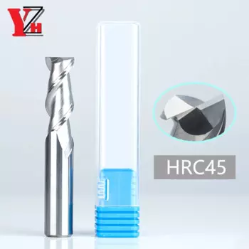 YZH HRC45 Алюминиевая концевая фреза 1-20 мм 2-х зубая