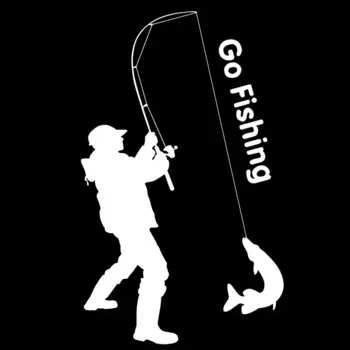 Забавная Go Рыбалка Рыба Модная Автомобильная Наклейка Автомобили Мотоциклы внешние аксессуары Виниловая Наклейка для Toyota Honda Lada