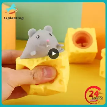 Забавная игрушка для сжимания, сырная мышь, чашка, блок, игрушка, детская мультяшная игрушка для снятия стресса, декомпрессия, защемление, игрушки в хованке, подарок