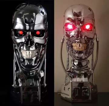 [Забавная] копия каучукового Терминатора T800 в масштабе 1:1, Череп, эндоскелет, подъемный Размер, фигурка бюста, искусственная фотография, модель статуи T2