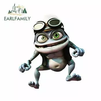 Забавная Водонепроницаемая мультипликационная игрушка EARLFAMILY, 13 см х 11,9 см, для аниме Crazy Frog, виниловые наклейки на машину, JDM, багажник, грузовик