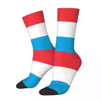 Забавные мужские носки с изображением флага Люксембурга, Ретро стиль, хип-хоп, повседневные короткие носки с принтом в подарок